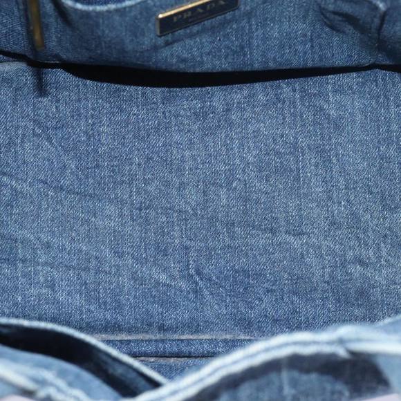 PRADA Canapa PM Hand Bag Denim Blue Auth yk13168 - Picture 10 of 16